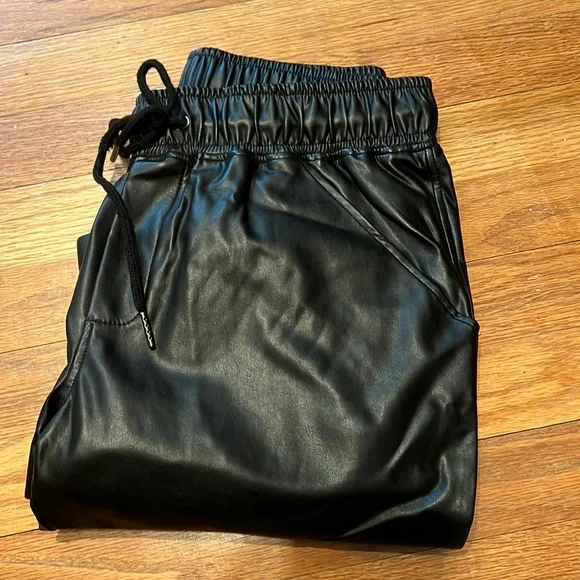 David lerner cheap leather joggers
